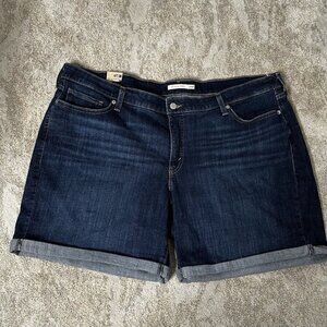 Levi’s Mid Length Women's Blue Jeans Stretch Shorts Size 24 Cuffed NWT